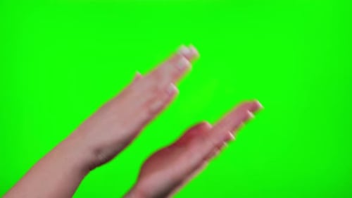 Hands Clapping on Green Screen Background Female Hands Silhouette Clapping on a Chroma Key