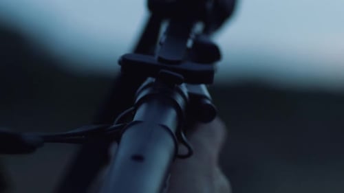 Rifle Aimed in Outdoor Setting Close Up