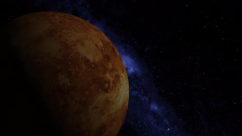 3D Rendered Planet Rotating in Deep Space with Nebula