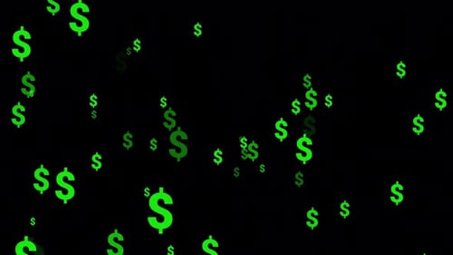 Floating Green Dollar Sign Animation 4K On Alpha