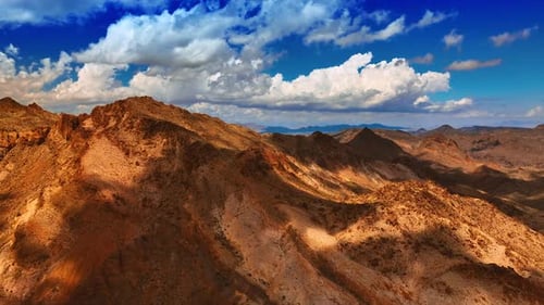 Aerial View of Arid Mountain Range Landscape