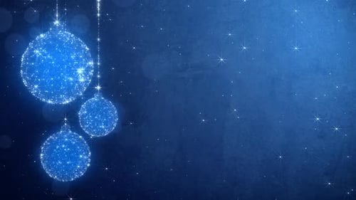 Sparkling Blue Christmas Ornaments Holiday Background Animation