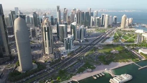 Architecture of The West Bay area of Doha (Ad-Dauha), capital of Qatar