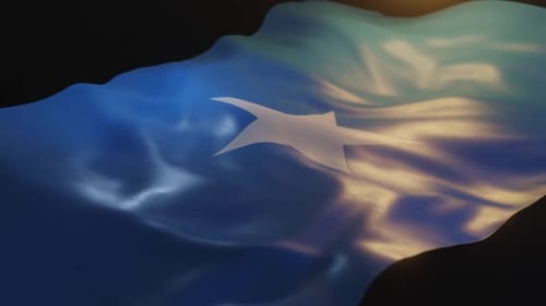 Realistic Waving Flag of Somalia Loop Animation