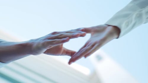 Professional Handshake in Bright Modern Office