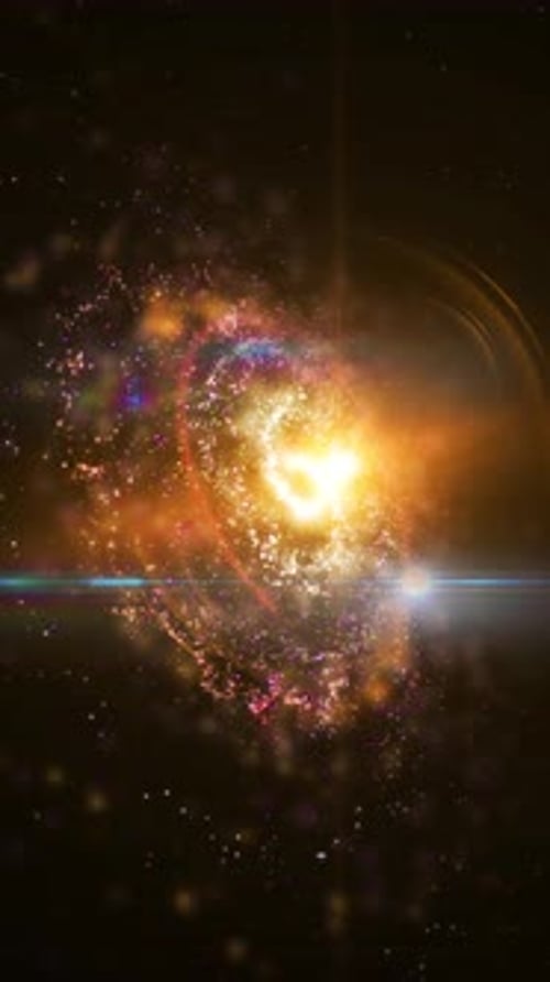 Abstract Particle Swirl Around Bright Cosmic Core