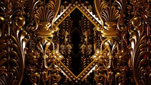 Golden Ornate Decorative Seamless Looping Animated Background