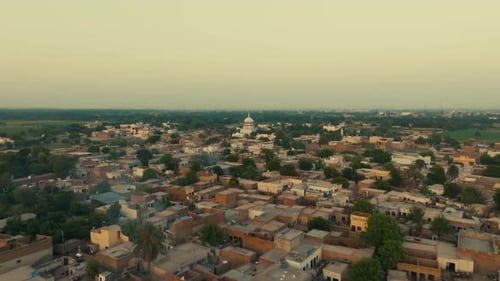 Vista aérea da cidade de Sher Shah, distrito de Multan, Punjab, Paquistão