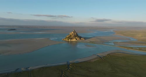 Fly Over Mont SaintMichel One of Europe's Most Unforgettable Sights Located in the Bay Where