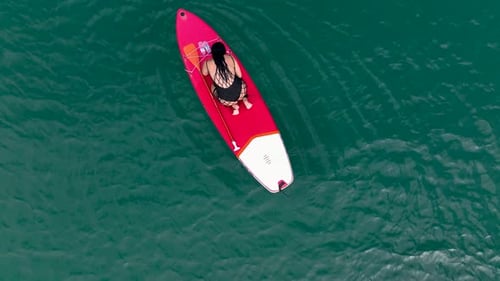 Aerial View Paddleboarding in the Green Canyon People Enjoying the Summer and Water