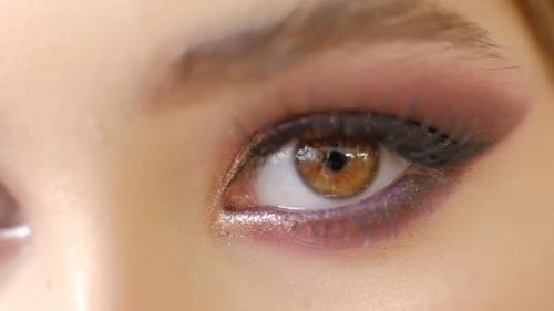 Glamorous Eye Makeup Close Up