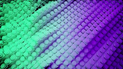 Winkende Plastikstreifen mit vielen runden Knöpfen. Entwerfen. Farbige Linien mit Farbverlauf.