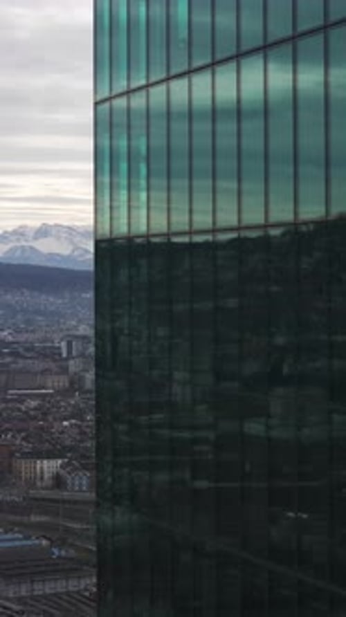 Aerial of Prime Tower, Hardbrücke, Zürich-West