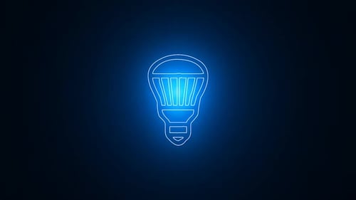electric bulb loop alpha , glowing bulb icon