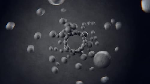 3d Abstract Motion Graphics with Flying Away Concrete Spheres