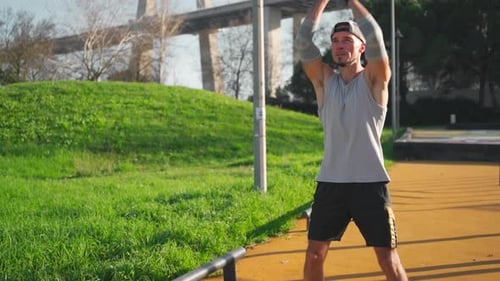 Athletic Person Warming Up Outdoor Gym