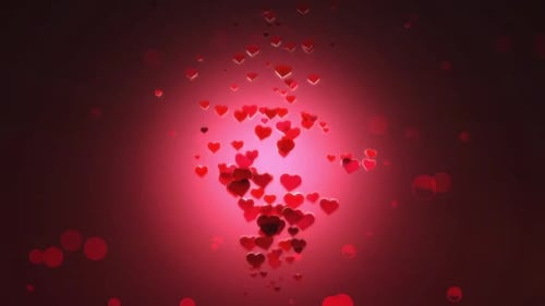Animated Red Hearts Floating Romantic Background Loop