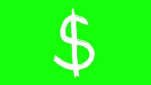 Hand Drawn Brush Stroke Dollar Sign Reveal