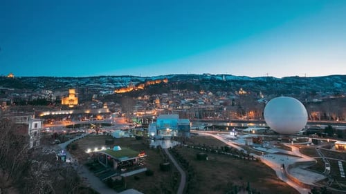 Tbilisi Georgia From Dusk To