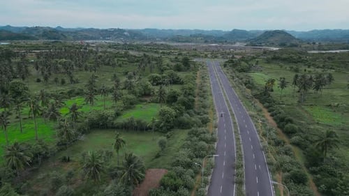 Still Highland Journey Crossing Solitary Hill Amid Vast Mountain Scenery