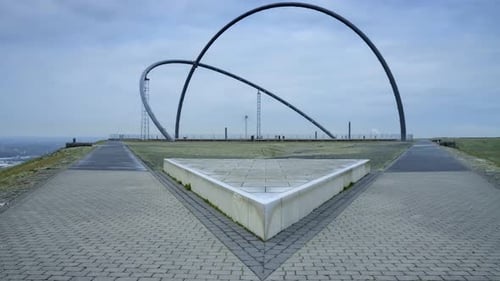 Horizontobservatorium, Halde Hoheward, Germany. Recreational sight, time lapse