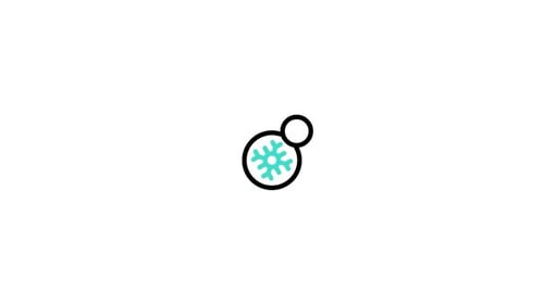 Animated Flat Design Cold Air Snowflake Icon