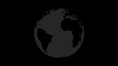 Rotating Earth planet, Earth planet spinning its own axis, Front view of rotating Earth planet. 1672