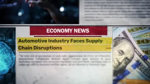 Economy News Headline Animation with Dynamic Highlight for Business Reports