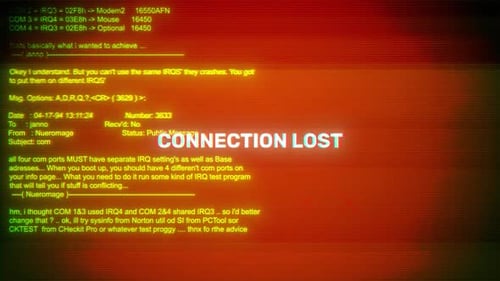 Connection Lost On Hacking & Error Message Digital Screen Message On Computer Screens