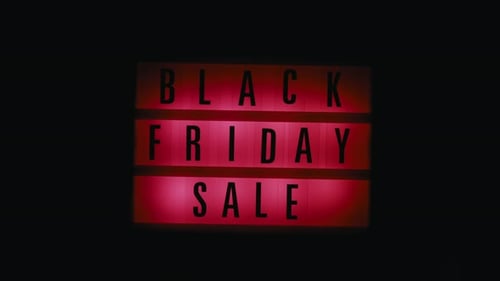 Black Friday Sale Lightbox in Dark Room Flashing