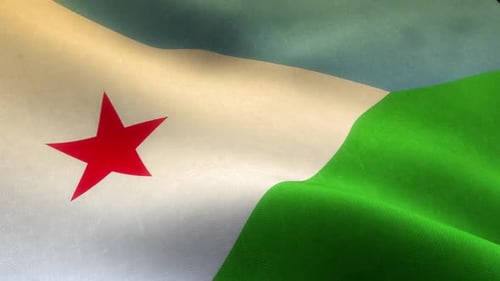 Seamless Loop Waving National Flag of Djibouti