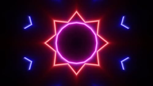 Abstract Neon Geometric Pattern Loop Background