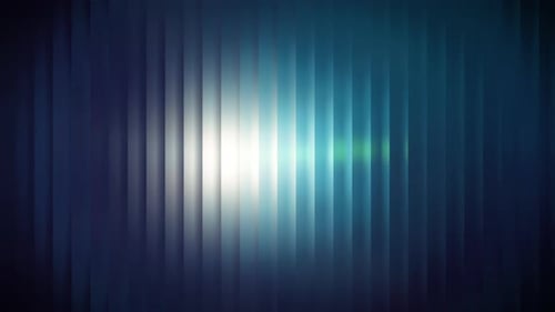 Abziehbarer abstrakter Hintergrund mit vertikalen, durchscheinenden, glasähnlichen Streifen in wechselndem Blaugrün