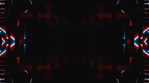 Fond d'animation Dj Loop avec visualiseur géométrique abstrait au néon bleu et rouge