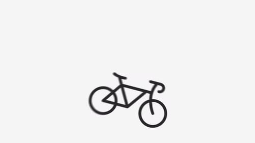 Cycling Flat Icon Animation With Seamless Loop and Alpha
