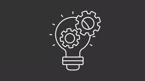 Lightbulb idea white line animation