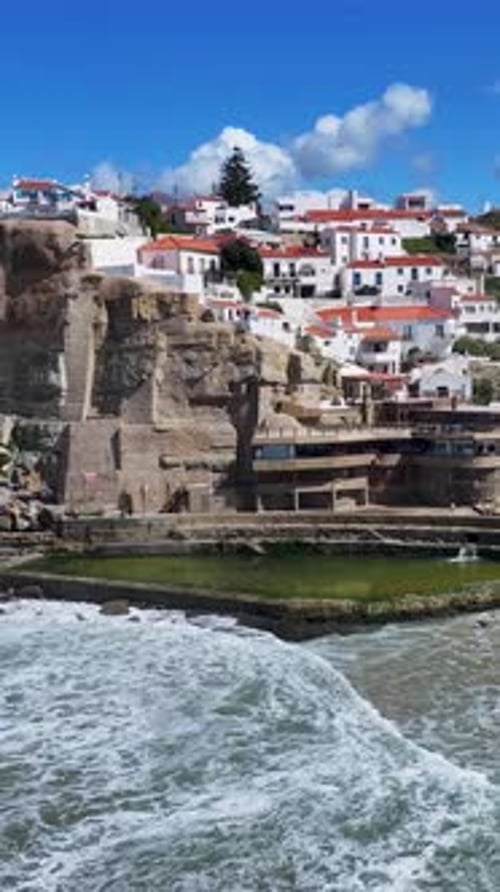 Azenhas Do Mar Beach At Sintra In District Of Lisbon Portugal.