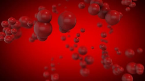 Abstract Red Spheres Floating Particle Loop Background