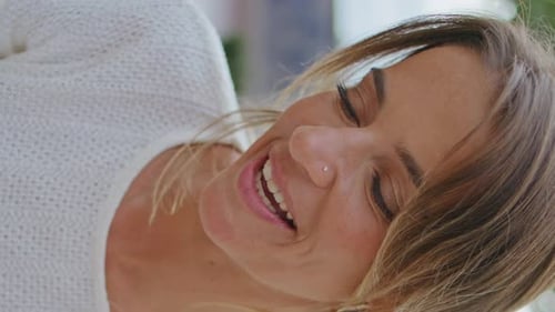 Laughing Newlyweds Having Fun Park Vertical Closeup Sweethearts Romantic Date