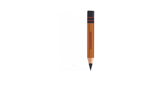 Flat Design Pencil and Eraser Appearing Animation