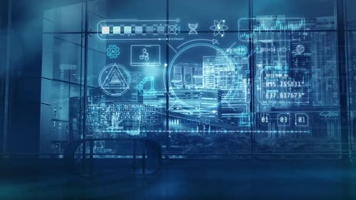 Futuristic Holographic HUD Interface for Digital Data Display