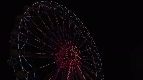 Beautiful Ferris Wheel Swing At Night In Amusement Park 5