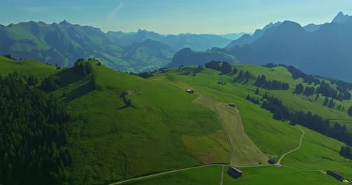 Incredible Mountainous Terrain of the Swiss Alps Pristine Stunning Green Swiss Nature in Summer