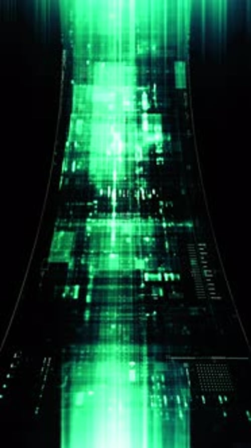 Futuristic data network visualization with glowing digital streams 04
