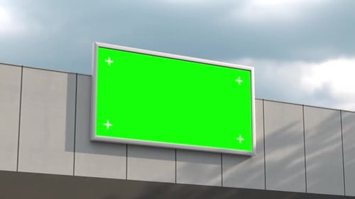 Outdoor Billboard with Green Screen – Editable Advertising Mockup