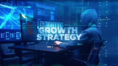 Futuristic Digital Growth Strategy Text Animation