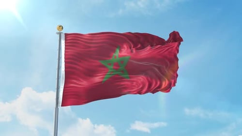 Realistic Flag Of Morocco
