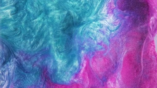 Shimmering Blue and Pink Liquid Abstract Background