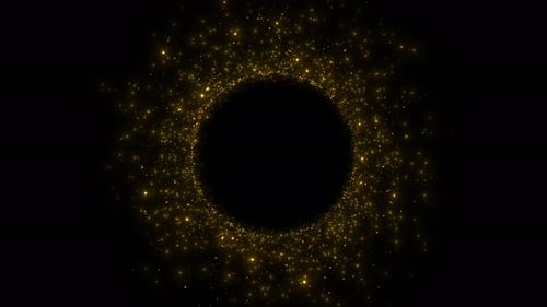 Hintergrund mit goldenem Ring, Lichtpartikel-Effekt, Hintergrund, Feiertage, Spotlight-Overlay für Weihnachten