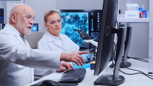 Scientists Working Together in Bright Modern Laboratory